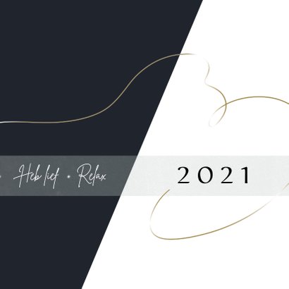 Kerstkaart modern 2020-2021, met sterretjes en goudlook 3