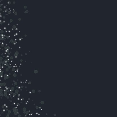 Kerstkaart modern 2020-2021, met sterretjes en goudlook Achterkant