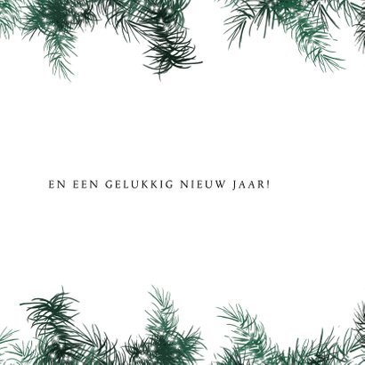 Kerstkaart modern 2020, eenvoudig met kersttakjes + lichtjes 3