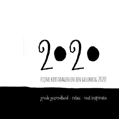 Kerstkaart modern 2020, eenvoudig zwartwit met foto 2