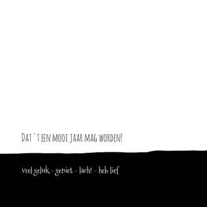 Kerstkaart modern 2020, eenvoudig zwartwit met foto 3