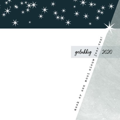 Kerstkaart modern 2020, met grote foto en sterretjes 3