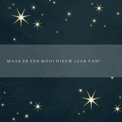 Kerstkaart modern 2022-2023, met foto en goudlook sterren 3