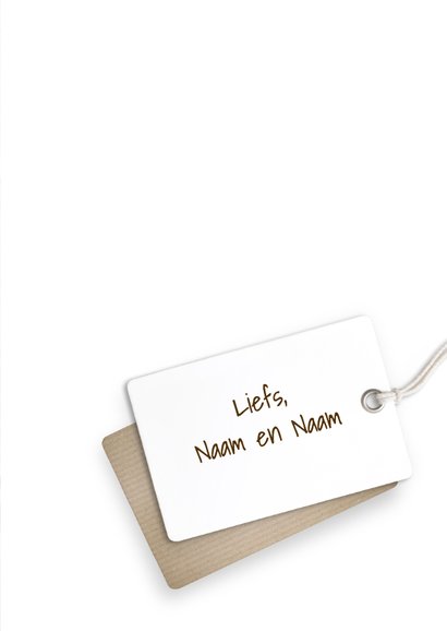 Kerstkaart modern hout label 3