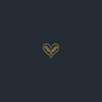 Kerstkaart modern typografisch 2026 retro hartje goud Achterkant