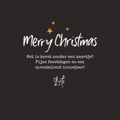 Kerstkaart modern typografisch foto merry christmas 3