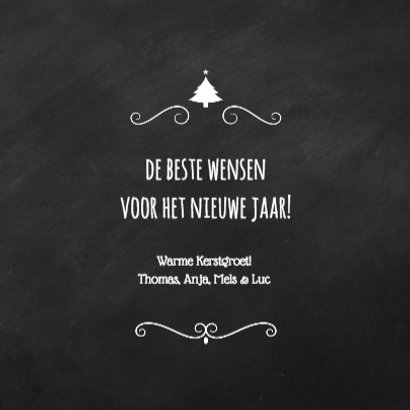 Kerstkaart modern wit hout 3