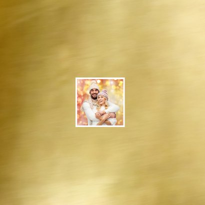 Kerstkaart moderne fotocollage met goud 2