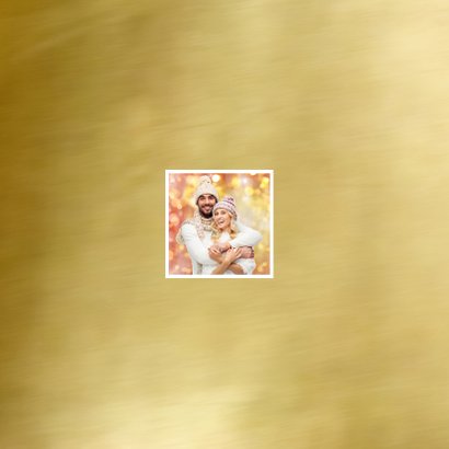 Kerstkaart moderne fotocollage met goud 2