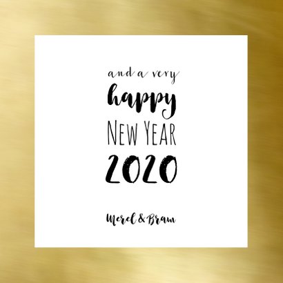 Kerstkaart moderne fotocollage met goud 3