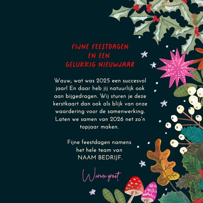 Kerstkaart moderne kerstroos poinsettia modern 2026 3