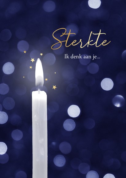 Kerstkaart moeilijke kerst lichtpuntje kaars sterretjes goud 2