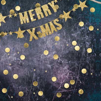 Kerstkaart mooi met gouden slinger 2