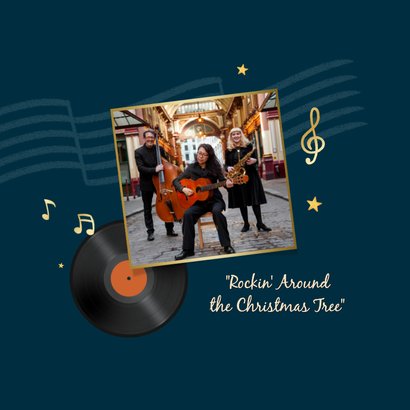 Kerstkaart muziek instrumenten kerst 2026 sterren 2