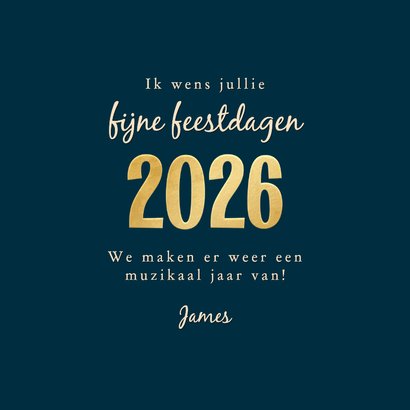 Kerstkaart muziek instrumenten kerst 2026 sterren 3