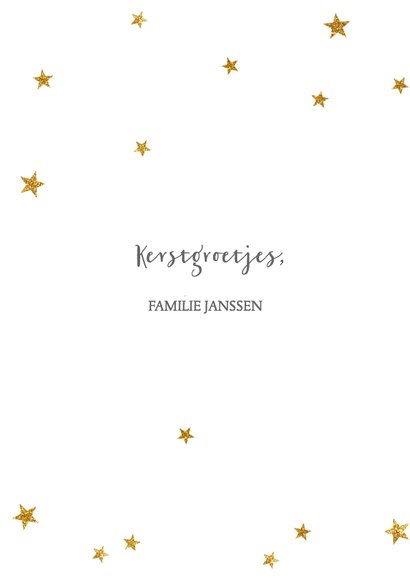 Kerstkaart negatief gouden sterretjes - BC 3