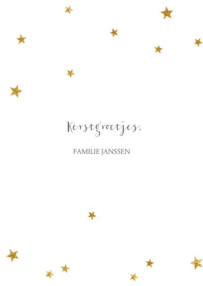 Kerstkaart negatief gouden sterretjes - BC 3