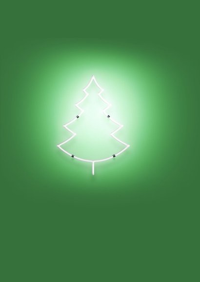 Kerstkaart neonlight groen 2