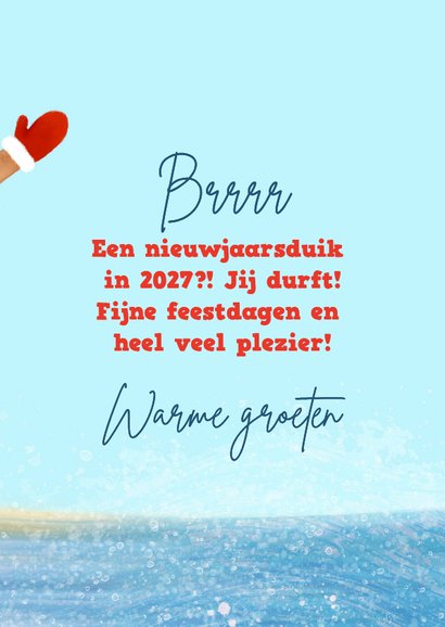 Kerstkaart 'Nieuwjaarsduik' met Kerstman 3