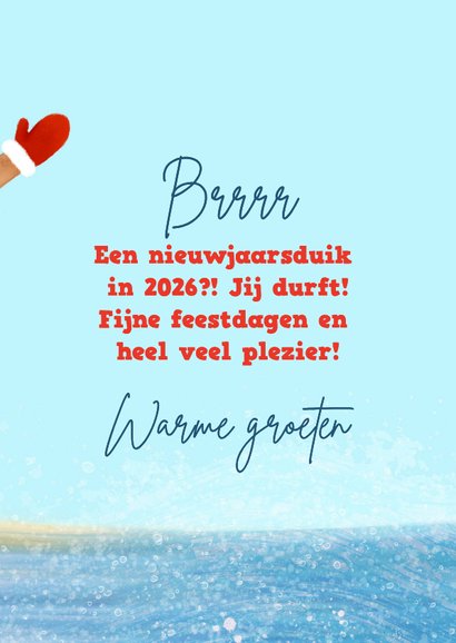 Kerstkaart 'Nieuwjaarsduik' met Kerstman 3