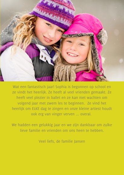 Kerstkaart & Nieuwjaarskaart letters gekleurd 3