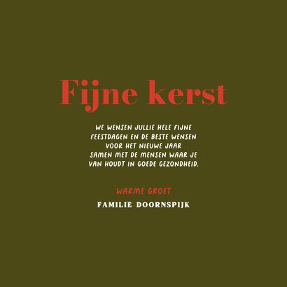 Kerstkaart nostalgisch strepen en rode strik 3