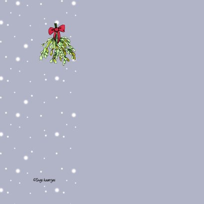 Kerstkaart Onder de mistletoe 2