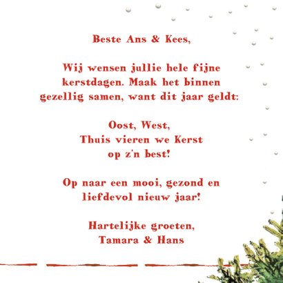 Kerstkaart Oost west thuis kerst 3