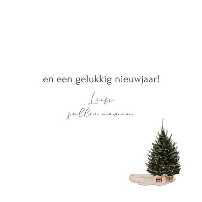 Kerstkaart open haard kerstboom meisje cadeau 3