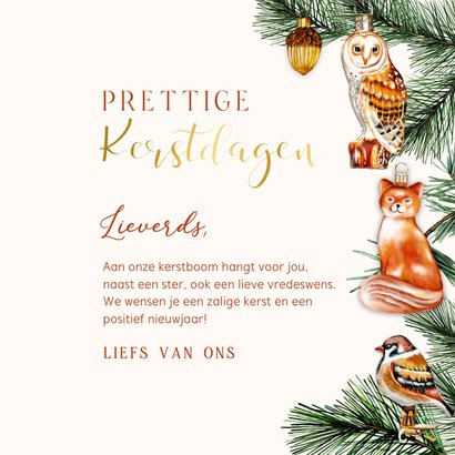 Kerstkaart ornamenten met bosdieren 3