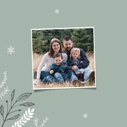 Kerstkaart pastel groen in winter thema 2