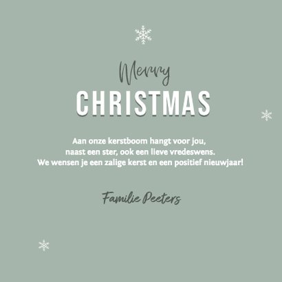 Kerstkaart pastel groen in winter thema 3