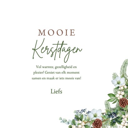 Kerstkaart patroon van kerstkrans met strik en kersttakken 3