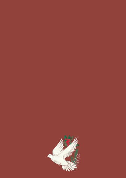 Kerstkaart Peace on Earth illustratie Achterkant