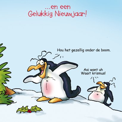 Kerstkaart Penguins Boom - RN 3
