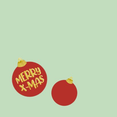 Kerstkaart Poedel met kerstballen Merry X-Mas 2