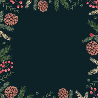Kerstkaart Prettig Kerstfeest Botanisch Achterkant