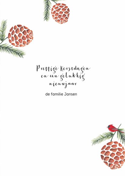 Kerstkaart prettig kerstfeest vogeltje 3