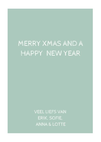 Kerstkaart rechthoekig XMAS met vakjes en foto's 3