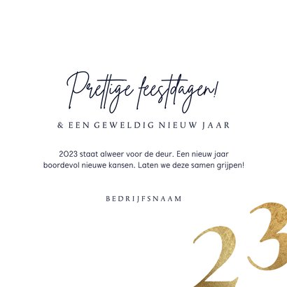 Kerstkaart relatie stijlvol kerstbal watercolour goud 2023 3