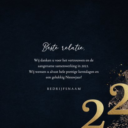 Kerstkaart relatie verfstreep watercolour goud logo 2022 3