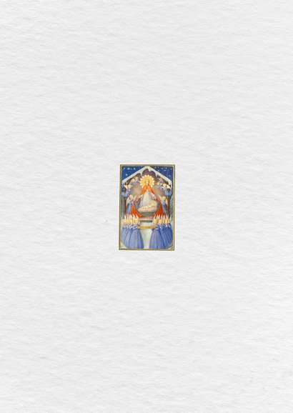 Kerstkaart - Religieus kerststal engelen Achterkant