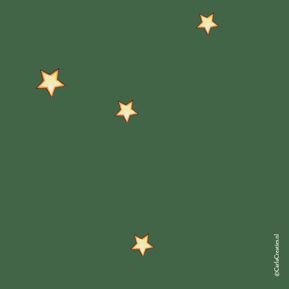 Kerstkaart Rendier met sjaal en vogel 2