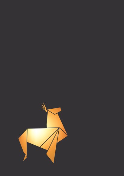 Kerstkaart Rendier origami 2