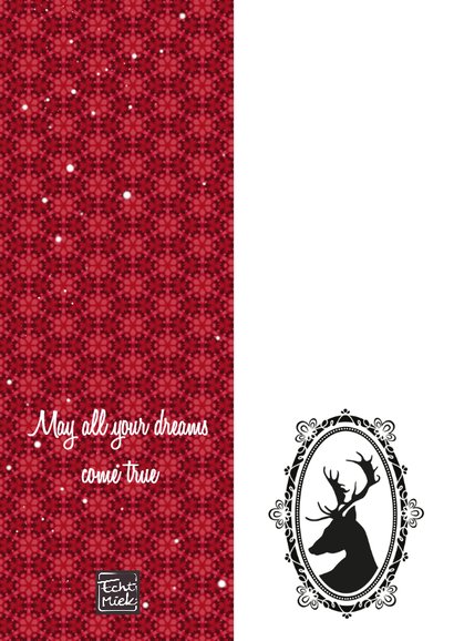Kerstkaart rendier wit 2