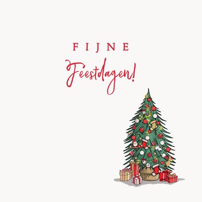 Kerstkaart retrobus rood met gezin 3