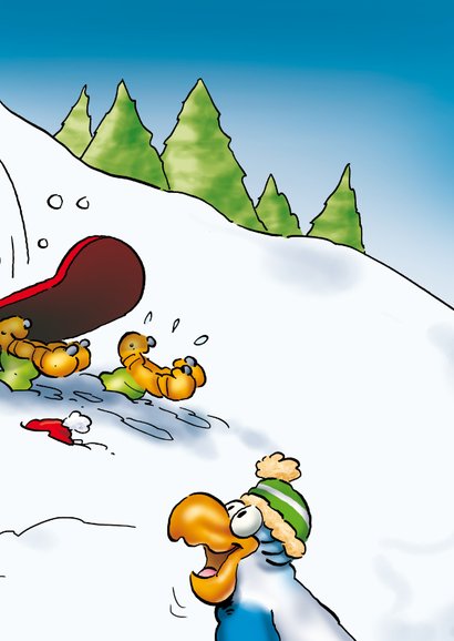 Kerstkaart Rocco snowboard 3