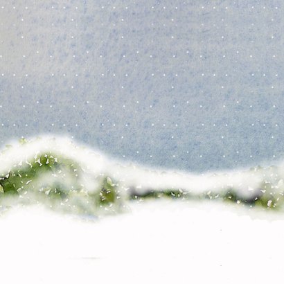 Kerstkaart rode fiets in de sneeuw Achterkant