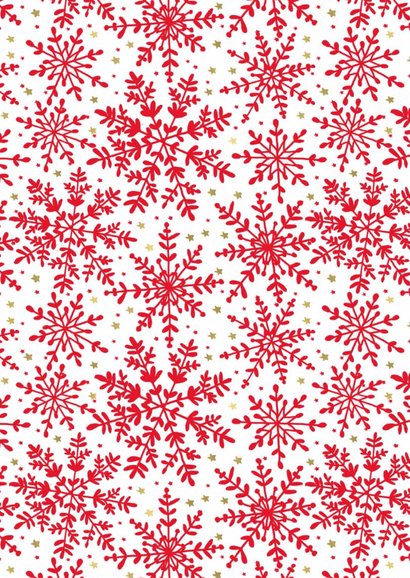 Kerstkaart rood & sneeuwvlokken 2