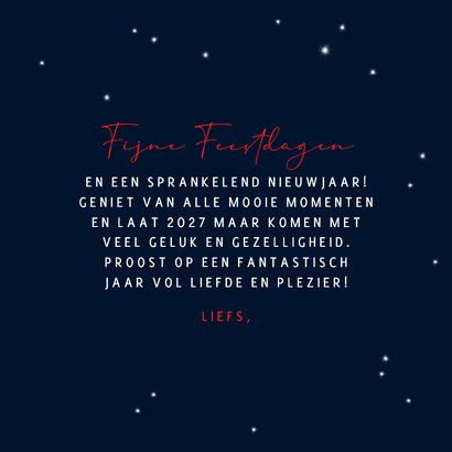 Kerstkaart roodborst rode muts en maan 3
